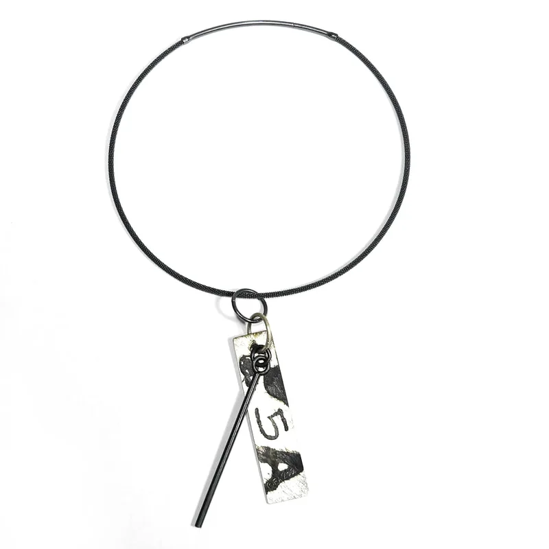 Black and White Graffiti Pendant 2 by Emanuela Aureli