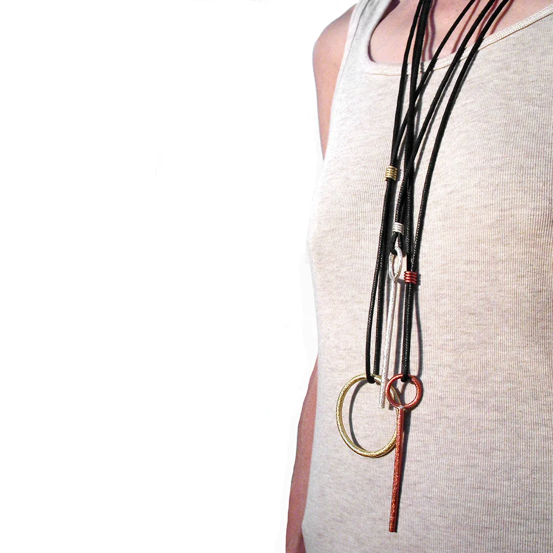 Circle and Stick Pendants - color and lengths mix
