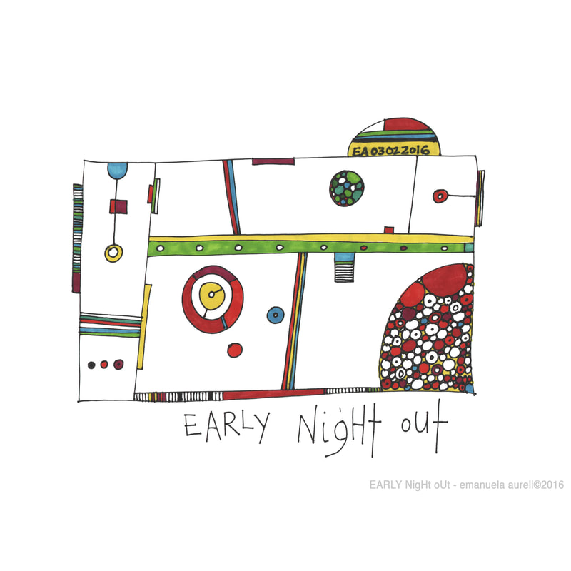 EARLY NigHt oUt - colored markers on paper