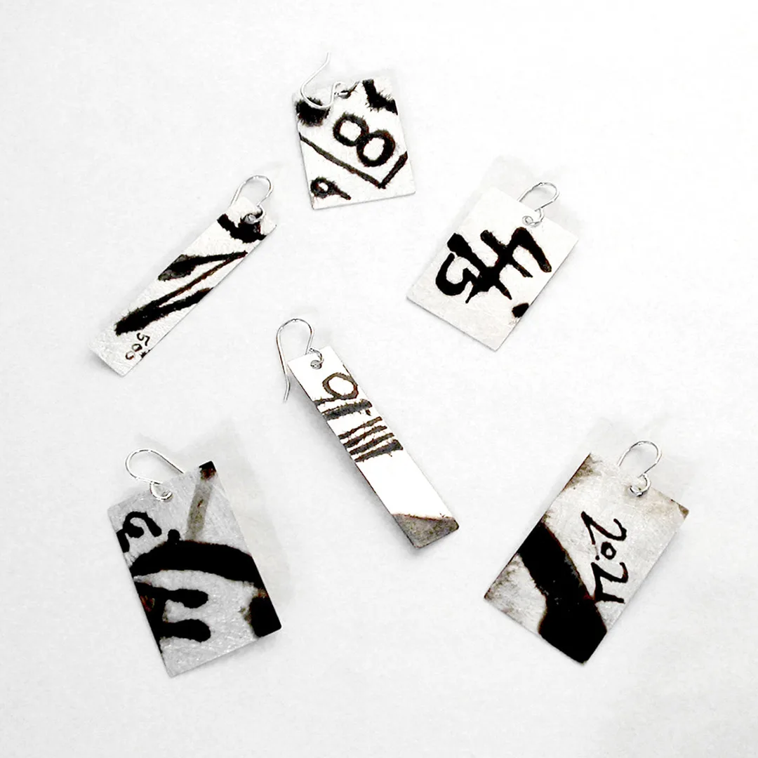 Black+White Graffiti Earrings 4