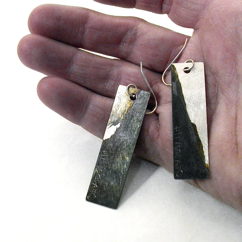 One of a Kind Black+White Graffiti Earrings signed and numbered