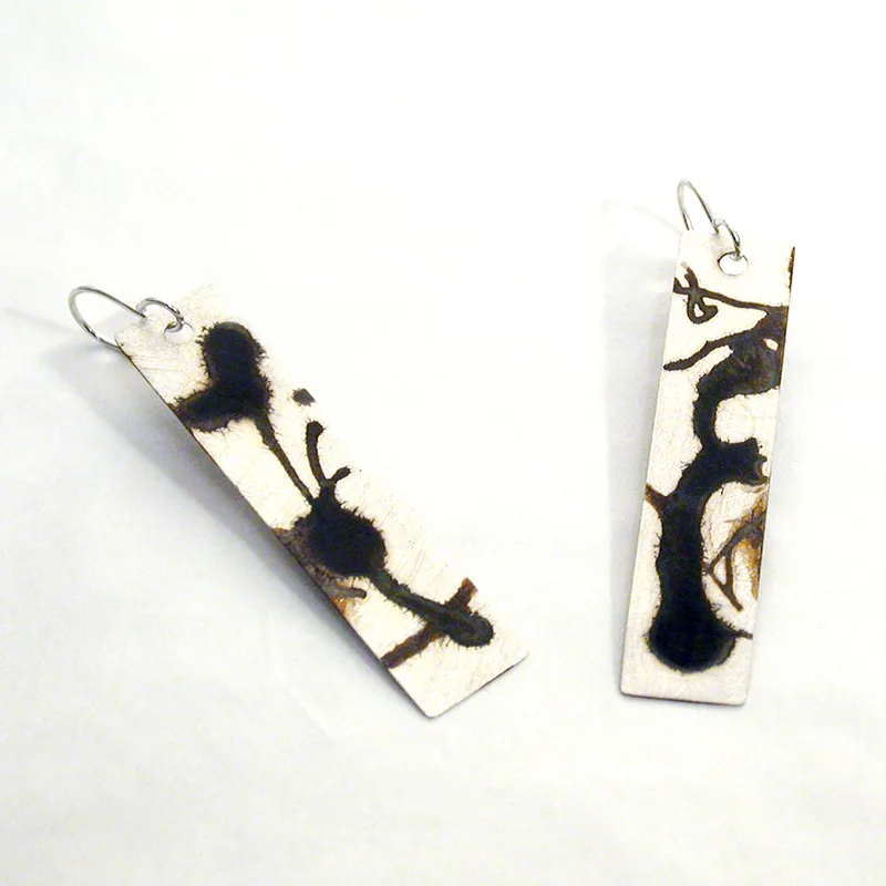 Black and White Graffiti Earrings#5