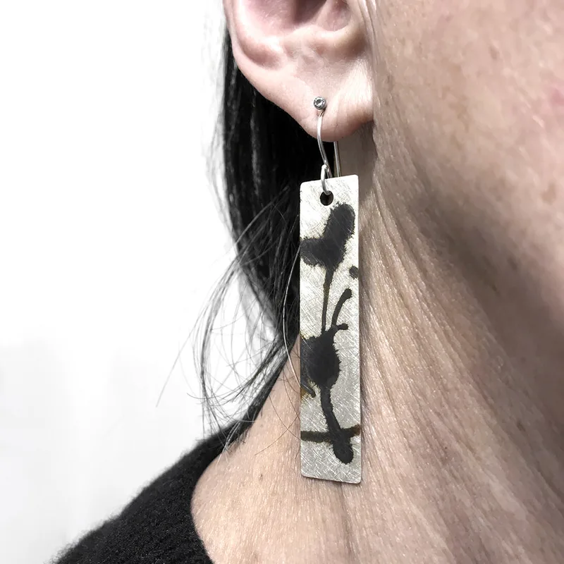 Black and White Graffiti Earrings#5