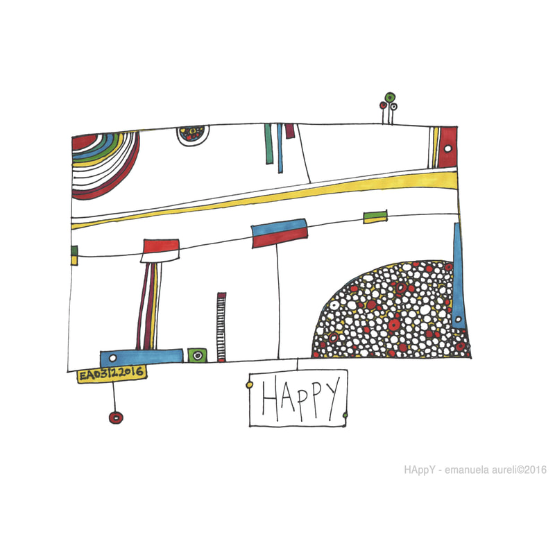 HAppY - colored markers on paper