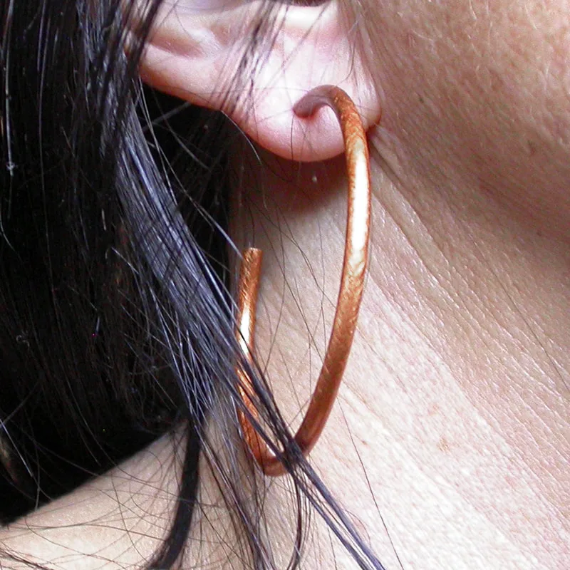the big/standard hoops, copper finish