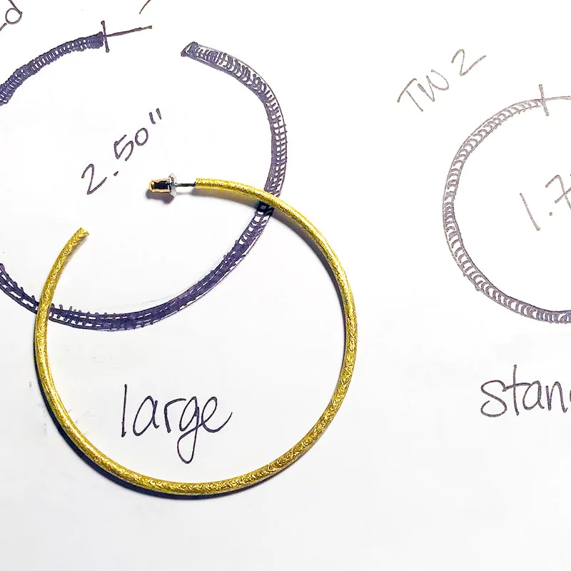 large hoops, brass finish