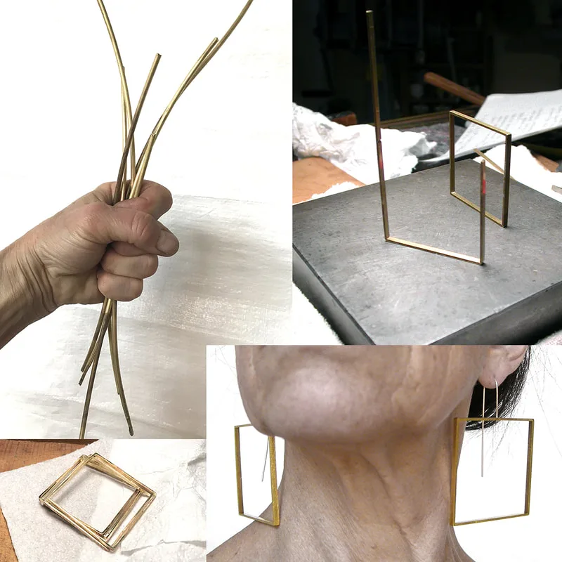 making Square Slice Earrings