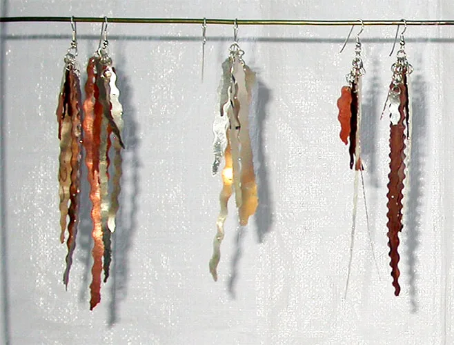 metal feathers earrings