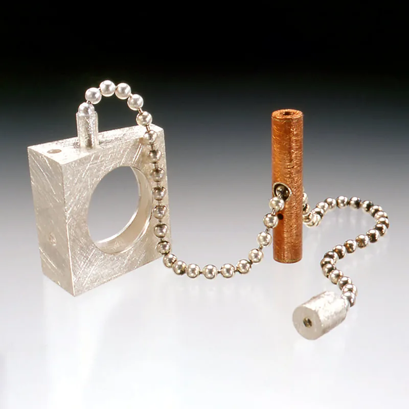 Play Ring 3 - the Bar, sterling silver and copper