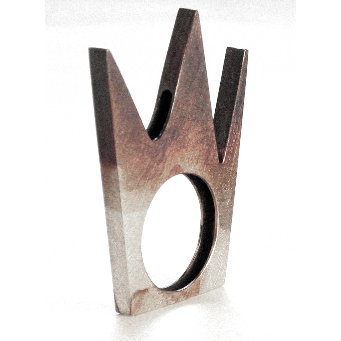 Shard Ring - Stained Silver
