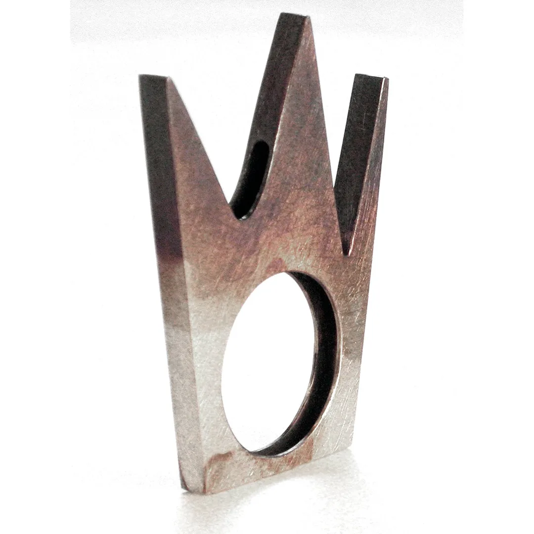 Shard Ring - Stained Silver