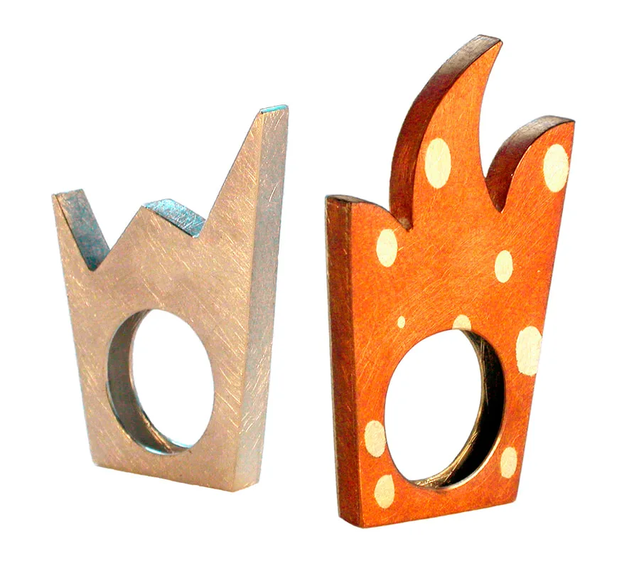 Shard Rings - Silver and Polka Dots