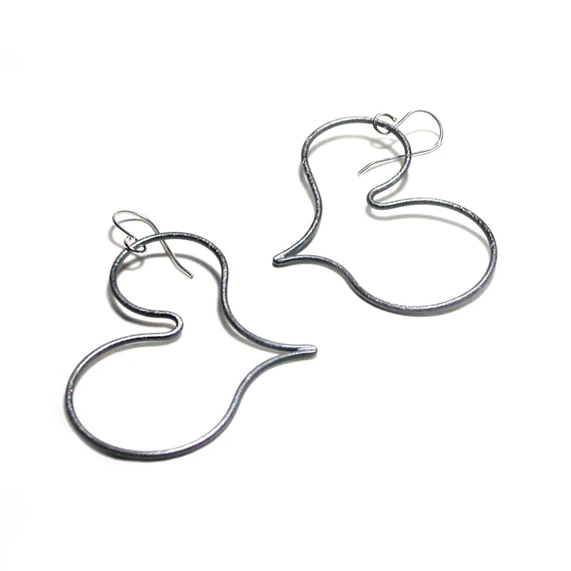 Big Hearts Earrings in black by Emanuela Aureli