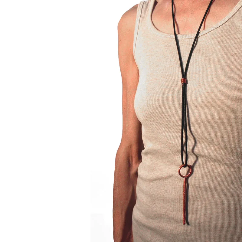 Short copper Stick Pendant